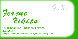 ferenc nikits business card